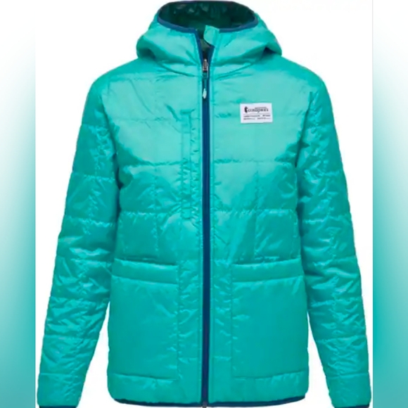 Cotopaxi Teca Calido Hooded Puffer Reversible Jacket Medium in Green/Teal/Aqua - Picture 3 of 16